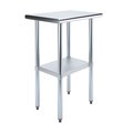 Amgood Stainless Steel Metal Table with Undershelf, 24 Long X 18 Deep AMG WT-1824